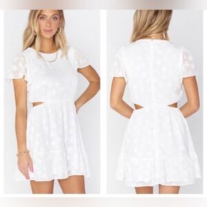 Show Me Your Mumu Merritt White Floral Cut Out Mini Dress